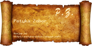 Petyka Zobor névjegykártya